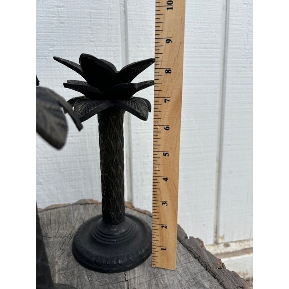 Vintage Palm Tree Candle Sticks, Vintage Beach, Set of 3 - Picture 5 of 8